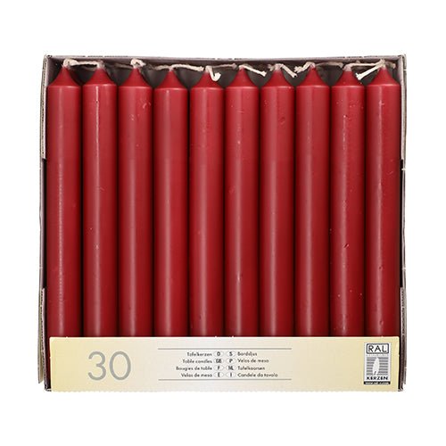 30 Tafelkerzen Ø 2,1 × 19,6 cm – 5 Farben für Advent & Tischdeko
