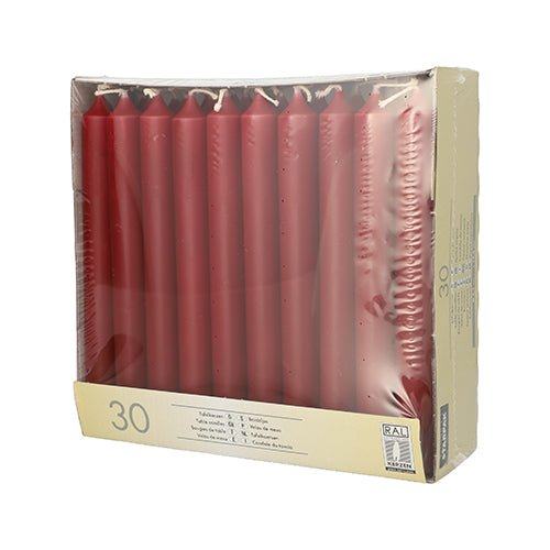 30 Tafelkerzen Ø 2,1 × 19,6 cm – 5 Farben für Advent & Tischdeko