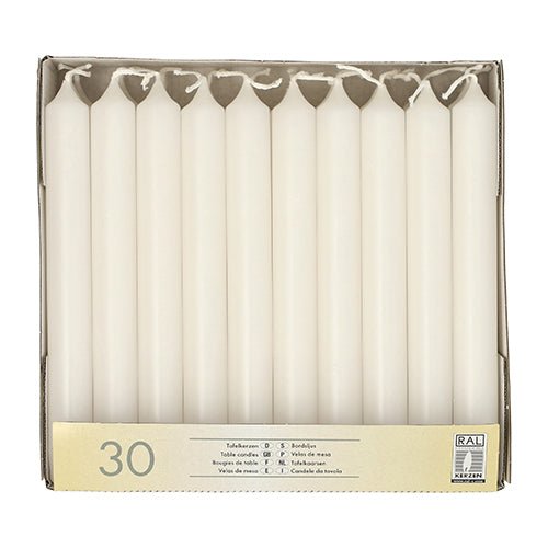 30 Tafelkerzen Ø 2,1 × 19,6 cm – 5 Farben für Advent & Tischdeko