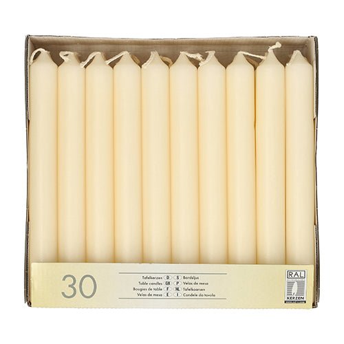 30 Tafelkerzen Ø 2,1 × 19,6 cm – 5 Farben für Advent & Tischdeko