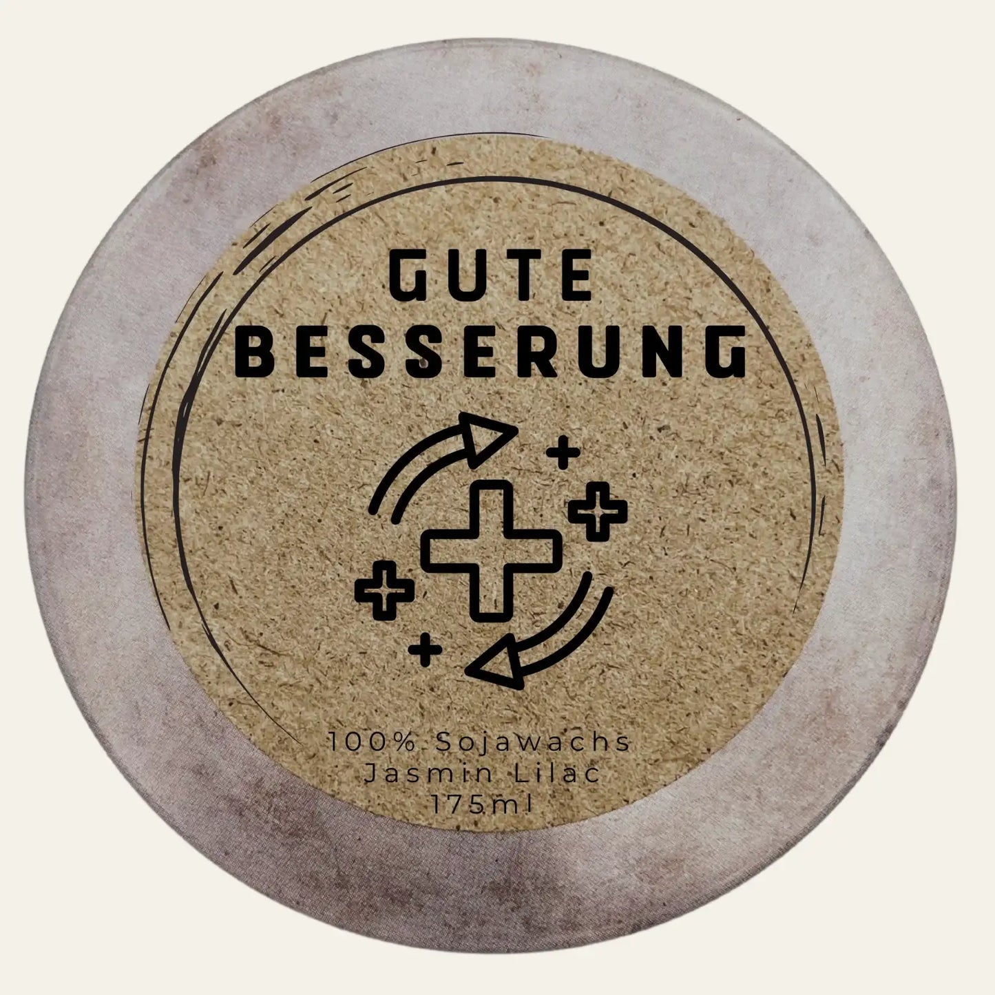 Aufmunternde Duftkerze Gute Besserung mit Dekorvariante