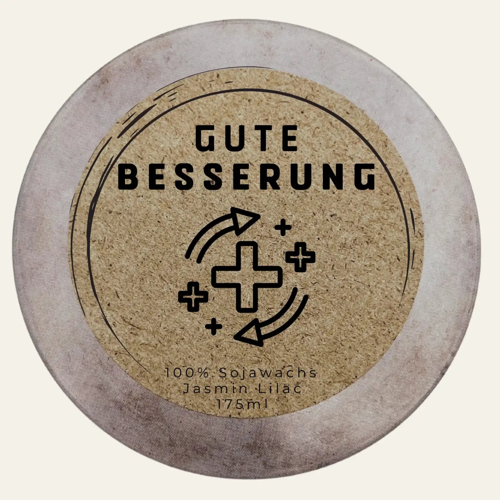 Aufmunternde Duftkerze Gute Besserung mit Dekorvariante
