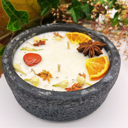 XL Citronella-kaars ‘De Gloed’ – zwart voor herfst & Halloween