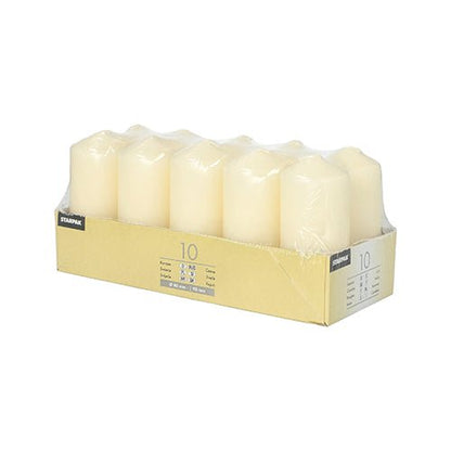 10 Stumpenkerzen Ø 4 × 9 cm – Advent & Winterdeko