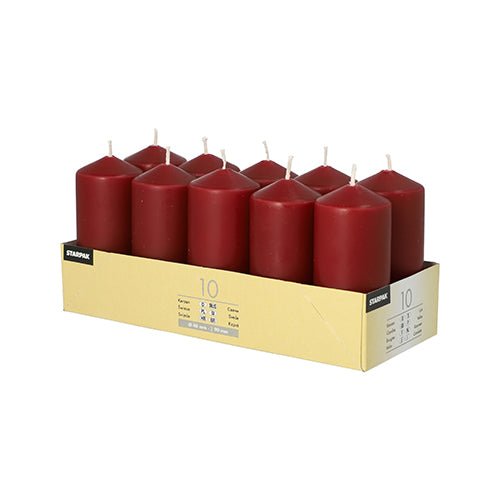 10 Stumpenkerzen Ø 4 × 9 cm – Advent & Winterdeko