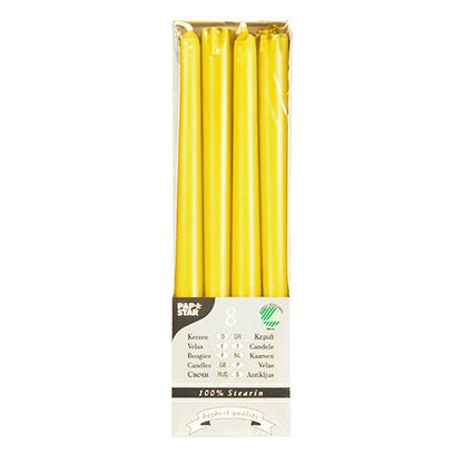 8 Stearin-Leuchterkerzen 25 cm – ruhiges Licht in 4 Farben