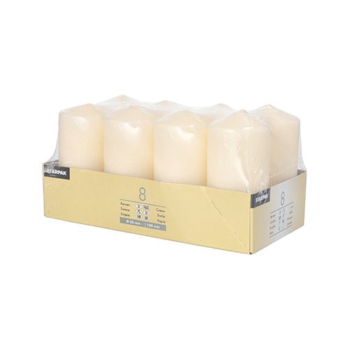 8 Stumpenkerzen Ø 5 × 10 cm – für Kerzentabletts & Winterdeko