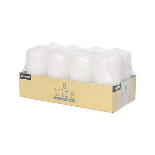 8 Stumpenkerzen Ø 5 × 10 cm – für Kerzentabletts & Winterdeko