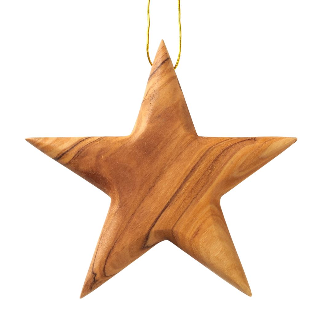 Stern-Anhänger aus Olivenholz als Weihnachtsdeko