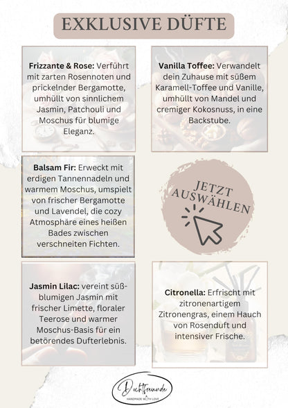Duftkerze mit Blütendekor als Wichtelgeschenk