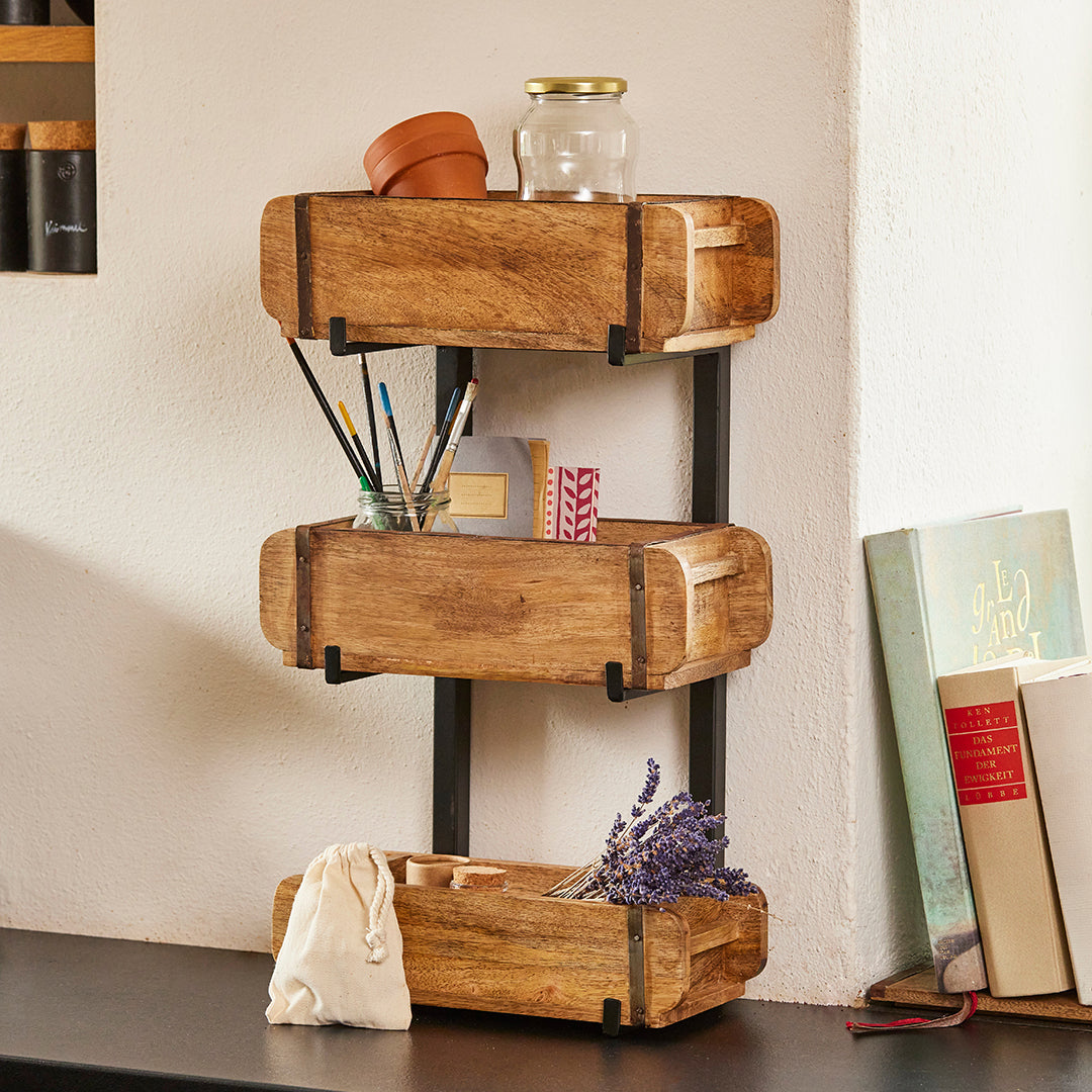 Dekorative Ziegelform aus Holz – Vintage-Organizer