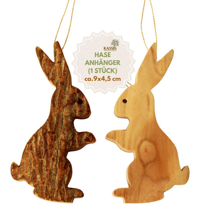 Paashaas hanger van olijfhout & schors