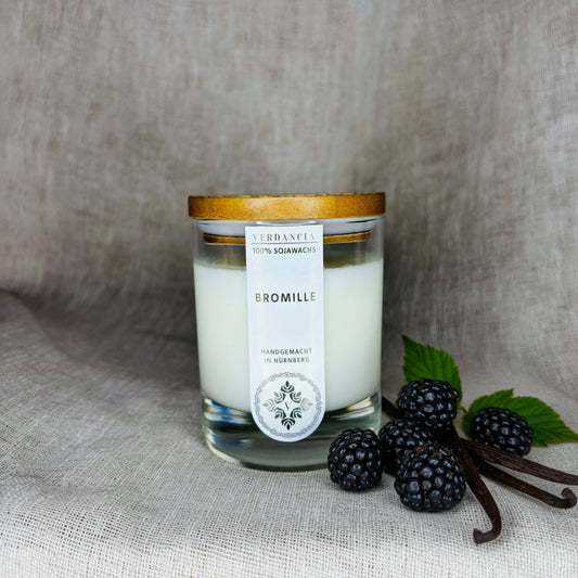 Verdancia Original Bromille – Brombeere-Vanille-Duftkerze im Glas