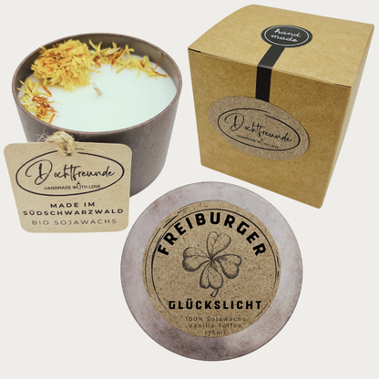 Duftkerze mit Stadtmotiv als Erinnerung an Heimat und Lieblingsort