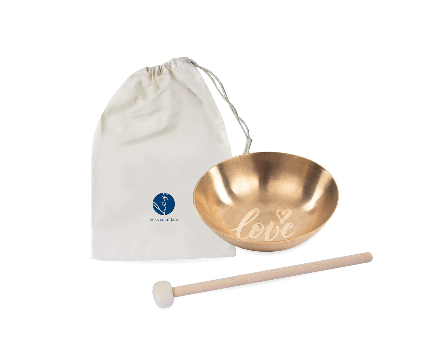 Hess Sound Klangschale Love Set Klein mit Schlägel und Beutel