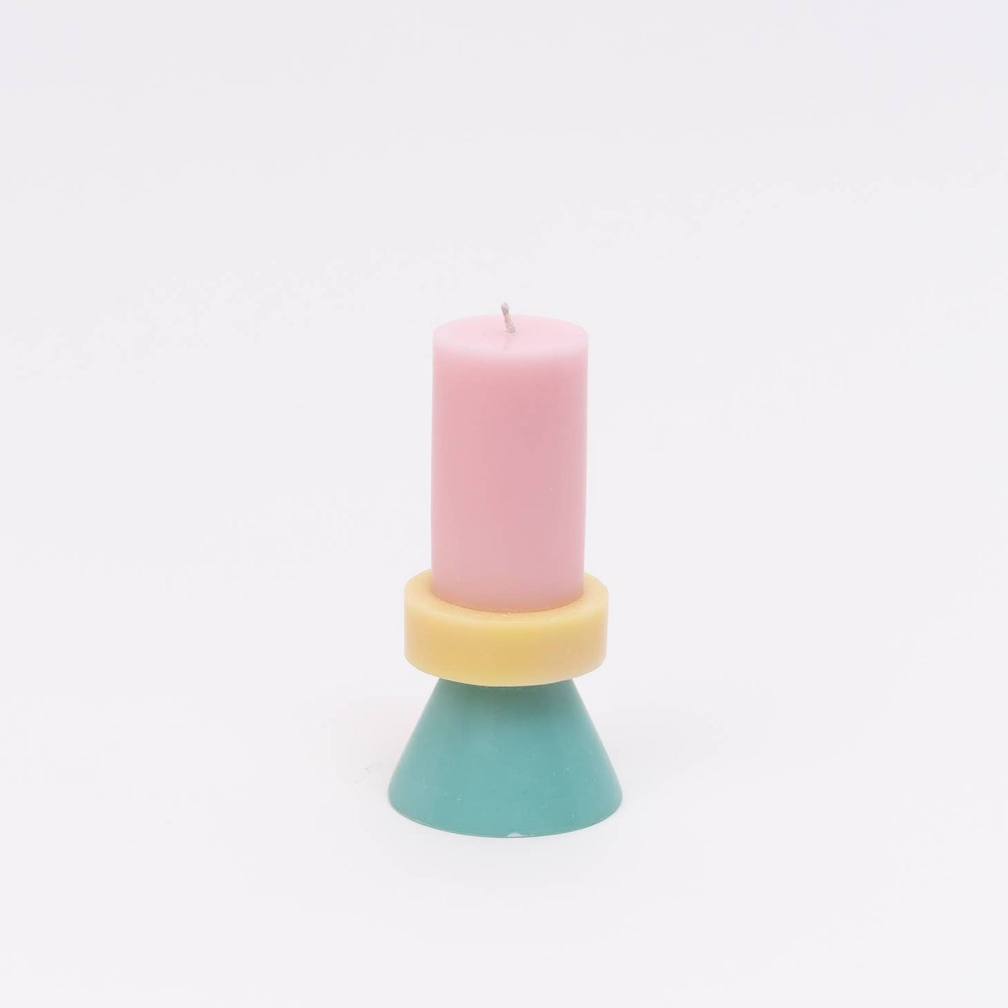 Stack Candle Tall in Rosa Hellgelb und Mint