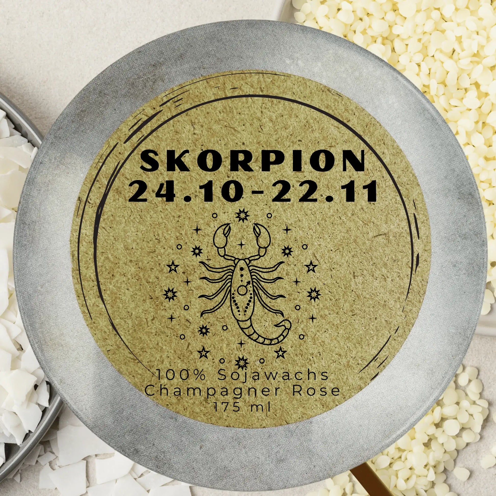 Personalisierte Skorpion Duftkerze für Geburtstag Selfcare und kleine Rituale