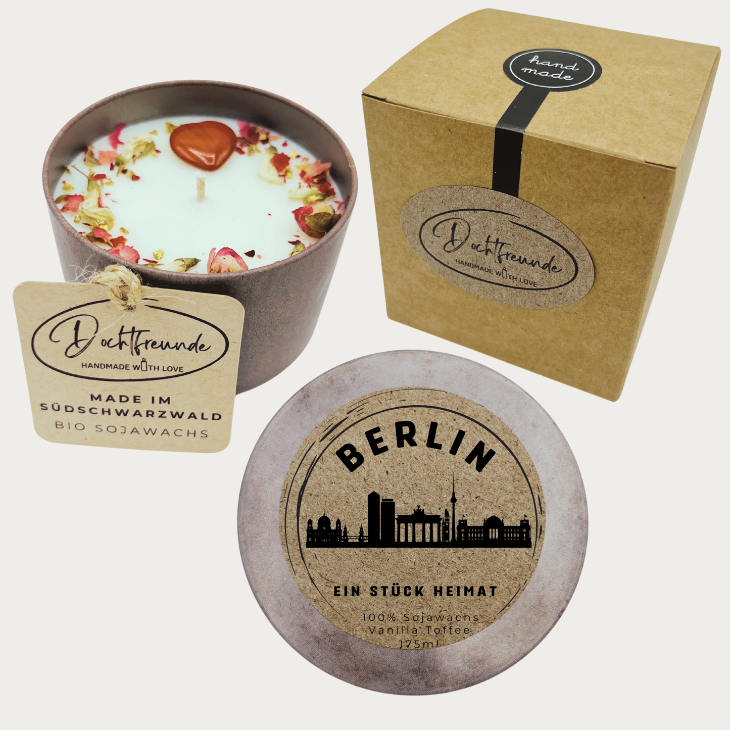 Personalisierte Duftkerze mit Skyline für besondere Erinnerungen