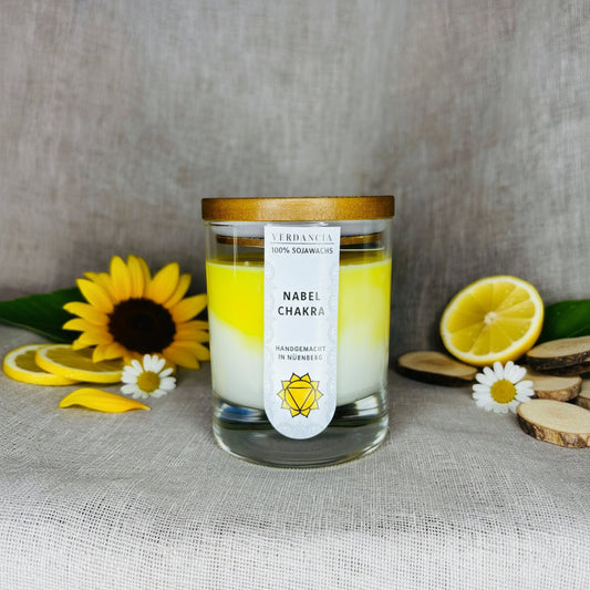 Verdancia Original Nabelchakra Solarplexus – Sojawachs-Duftkerze im Glas