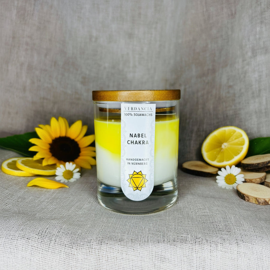 Verdancia Original Nabelchakra Solarplexus – Sojawachs-Duftkerze im Glas