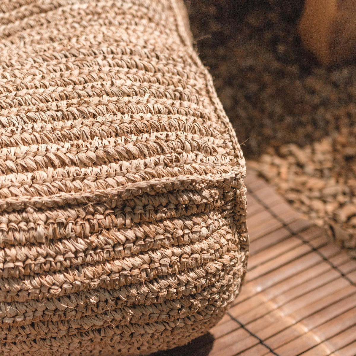Bodenkissen PADAR – Raffia