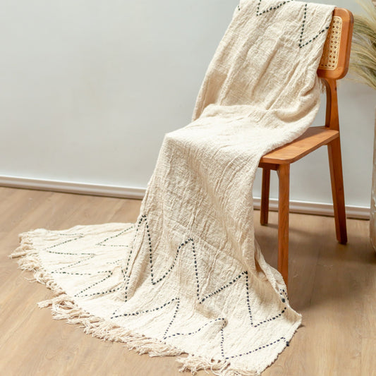 Soeji Wohndecke LINGGAH (weiß) – Baumwolle