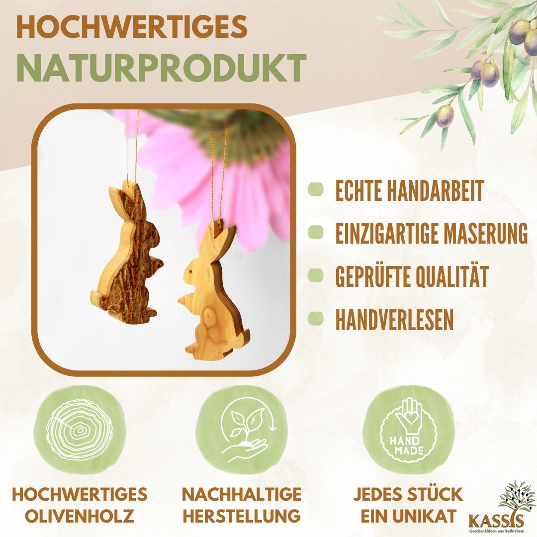 Paashaas hanger van olijfhout & schors