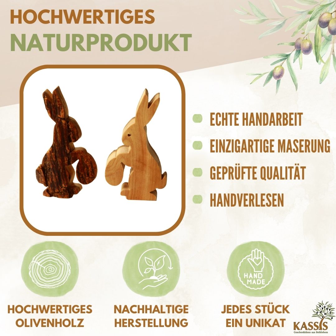 Paashaas met ei van olijfhout & schors