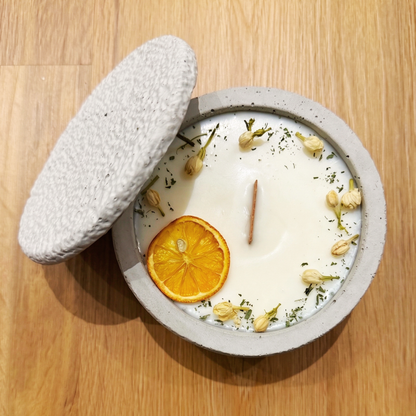 Handgegossenes Betongefäß der Citronella Outdoor-Kerze