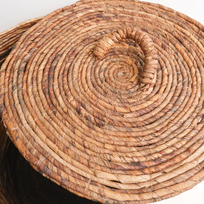 Flechtkorb OMBAK (mit Deckel) – Bananenfaser