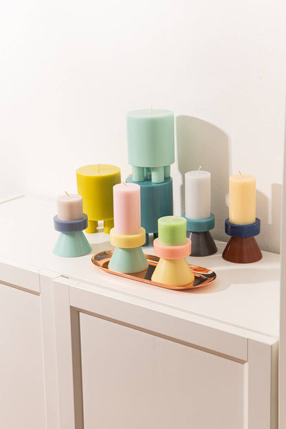 Stack Candle Tall Rosa, Hellgelb und Mint – zusätzliche Produktansicht 3