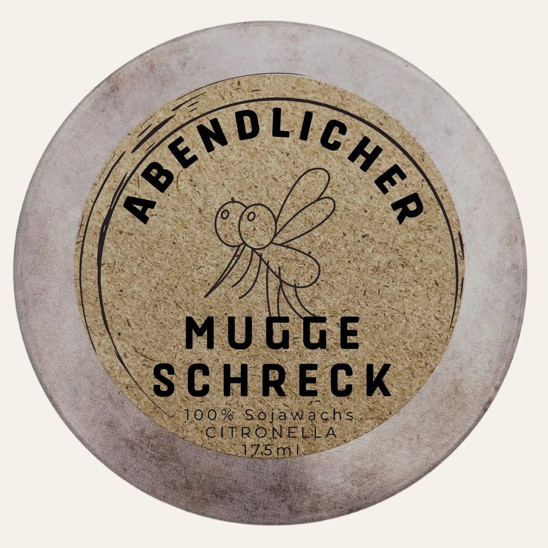 Personalisierbare Duftkerze „Mügge-Schreck“ als Sommergeschenk