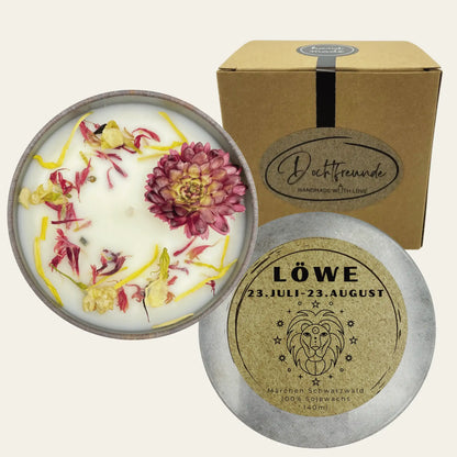 Sternzeichen Loewe Duftkerze als Geschenkidee voller Waerme und Ausstrahlung