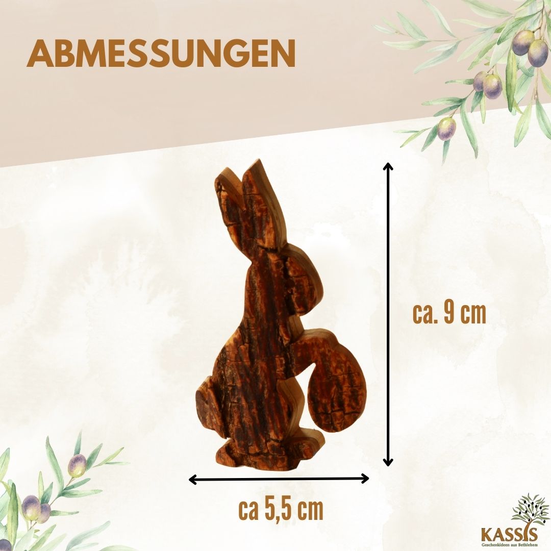 Paashaas met ei van olijfhout & schors