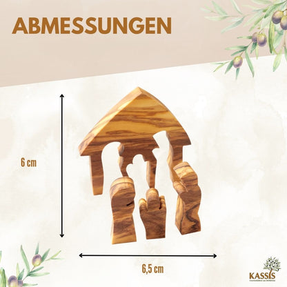 Mini-kerststal van olijfhout – puzzel 6,5 cm