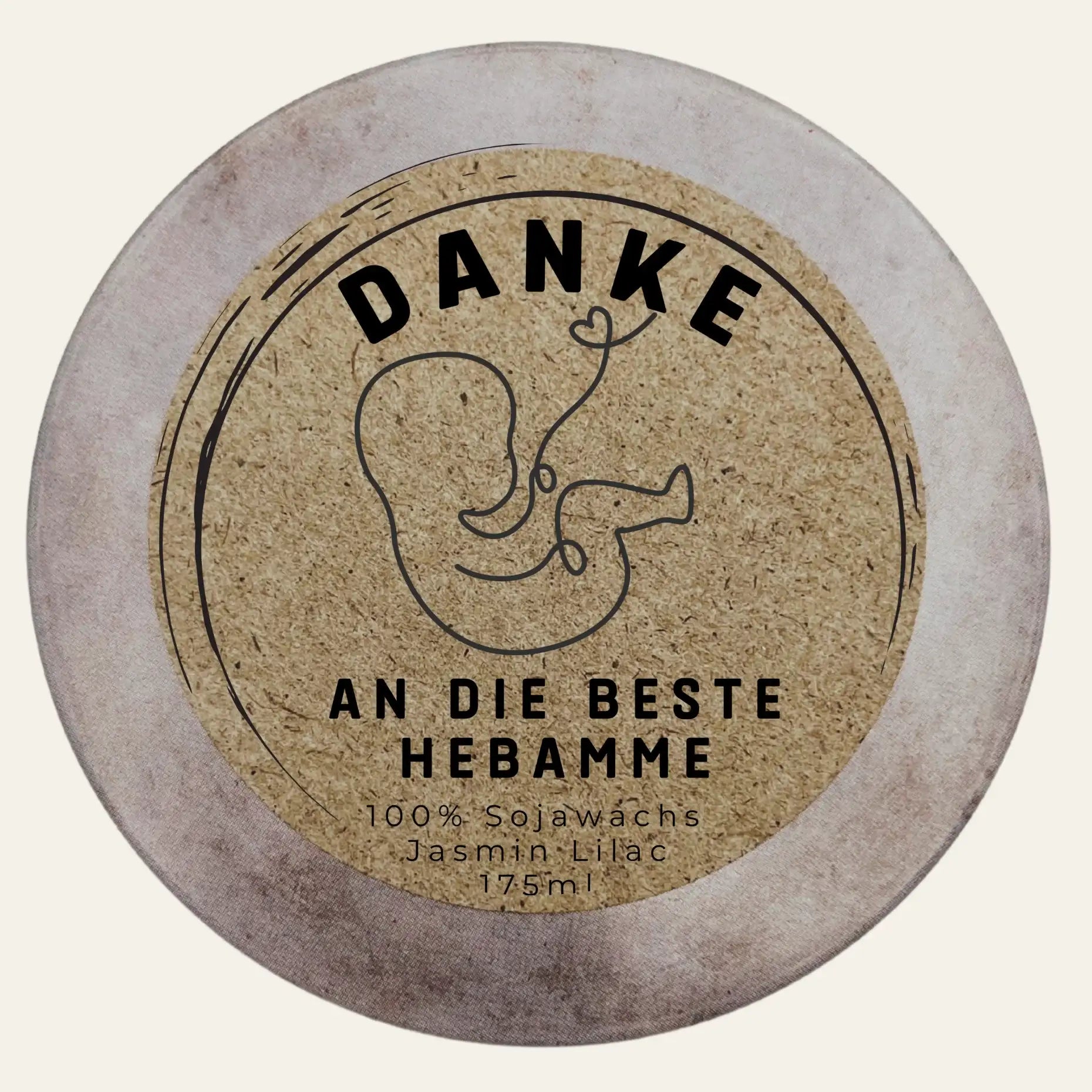 Duftkerze für die beste Hebamme als persönliche Geschenkidee zur Geburt und Betreuung im Wochenbett