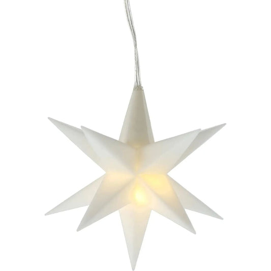 Weißer LED-Weihnachtsstern, 11 cm, mit Timer