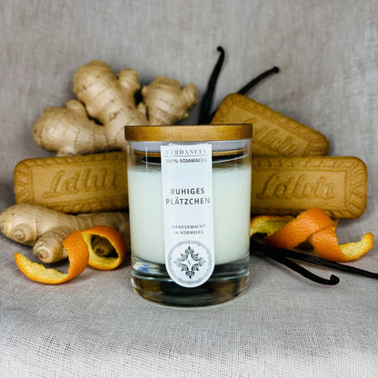 Verdancia Original Ruhiges Plätzchen – würzige Sojawachs-Duftkerze im Glas