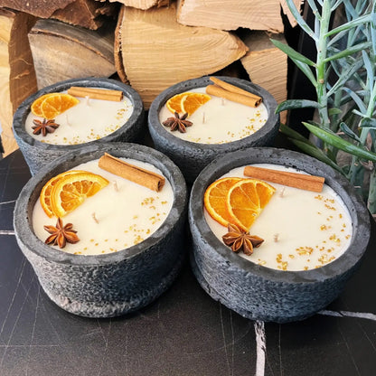 4er-Set XL Citronella-Kerzen „Die Glut“ in Schwarz