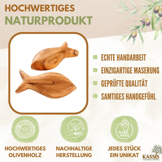 Christlicher Fisch aus Olivenholz – Handschmeichler – weitere Produktansicht 2 von 10