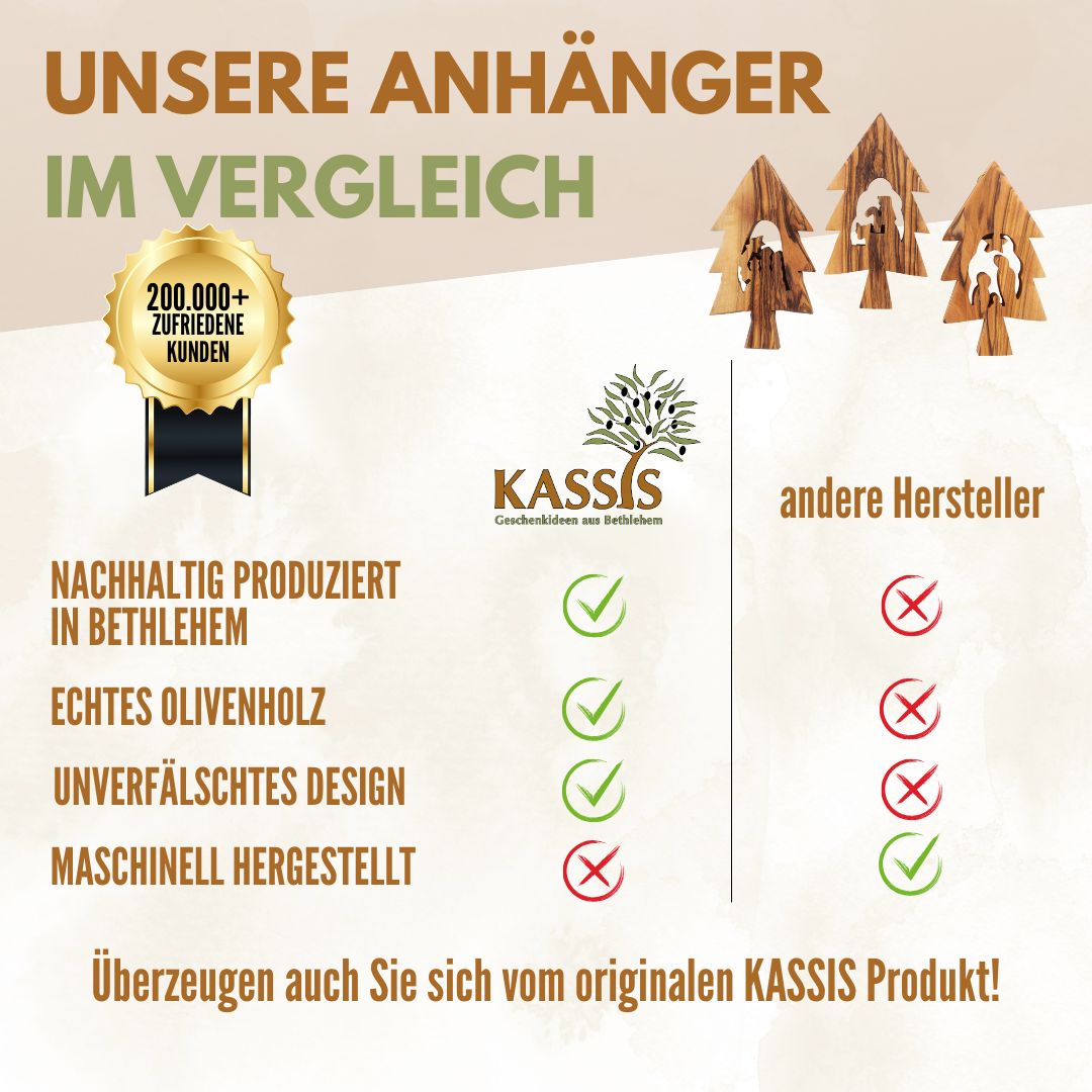 Kerststal-hangers in kerstboomvorm – set van 3