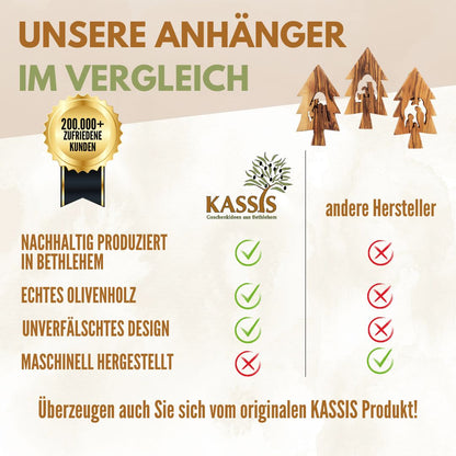 Kerststal-hangers in kerstboomvorm – set van 3