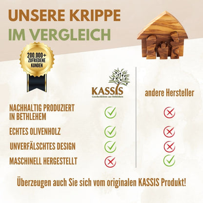 Mini-kerststal van olijfhout – puzzel 6,5 cm