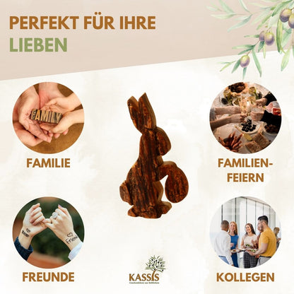 Paashaas met ei van olijfhout & schors