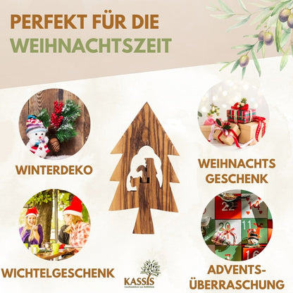 Kerststal-hangers in kerstboomvorm – set van 3