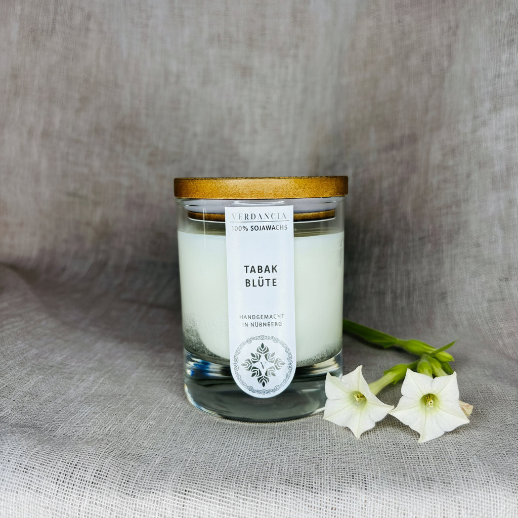 Verdancia Original Tabakblüte – würzige Sojawachs-Duftkerze im Glas