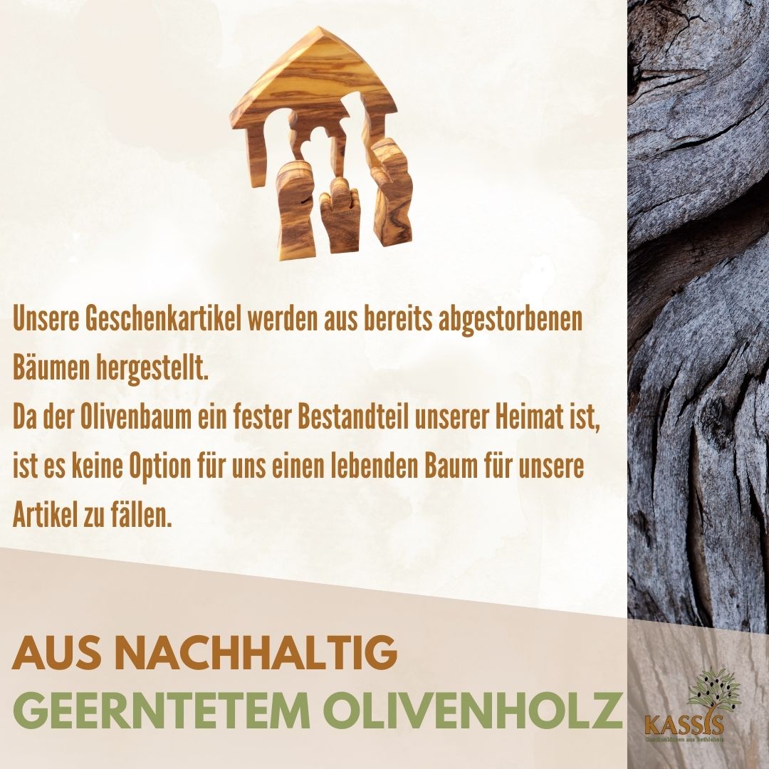 Mini-kerststal van olijfhout – puzzel 6,5 cm