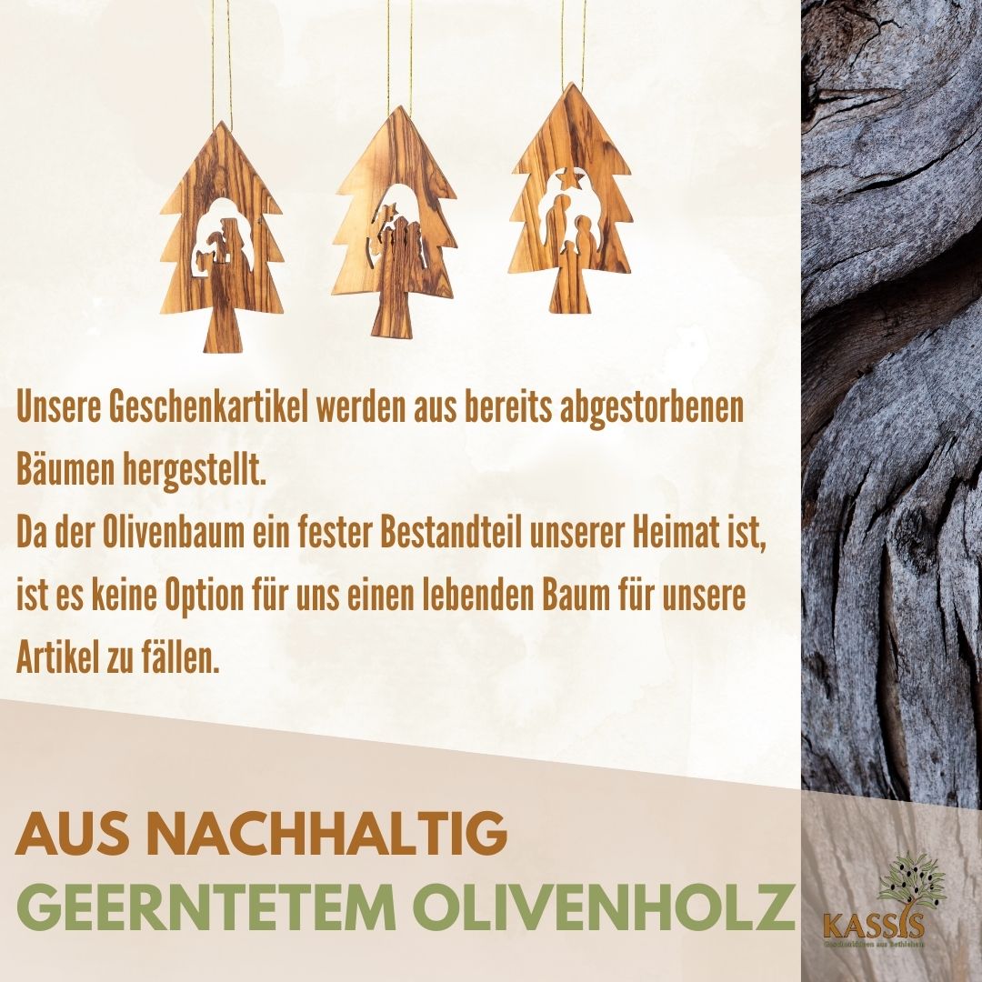 Kerststal-hangers in kerstboomvorm – set van 3