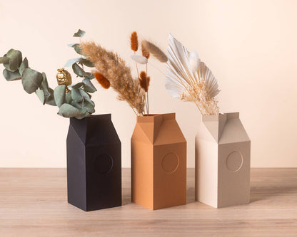 Milk Designvase von Copo Design aus Holzfaser und Maisstärke