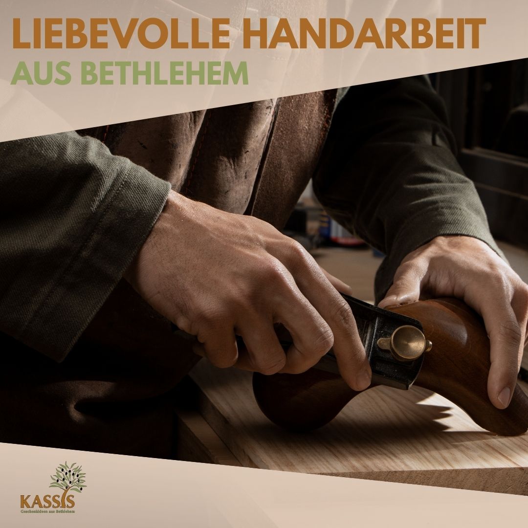 Kerststal-hangers van olijfhout – set van 3
